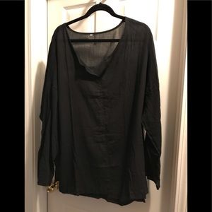 Black, soft, light weight,  cotton blouse Size 5X